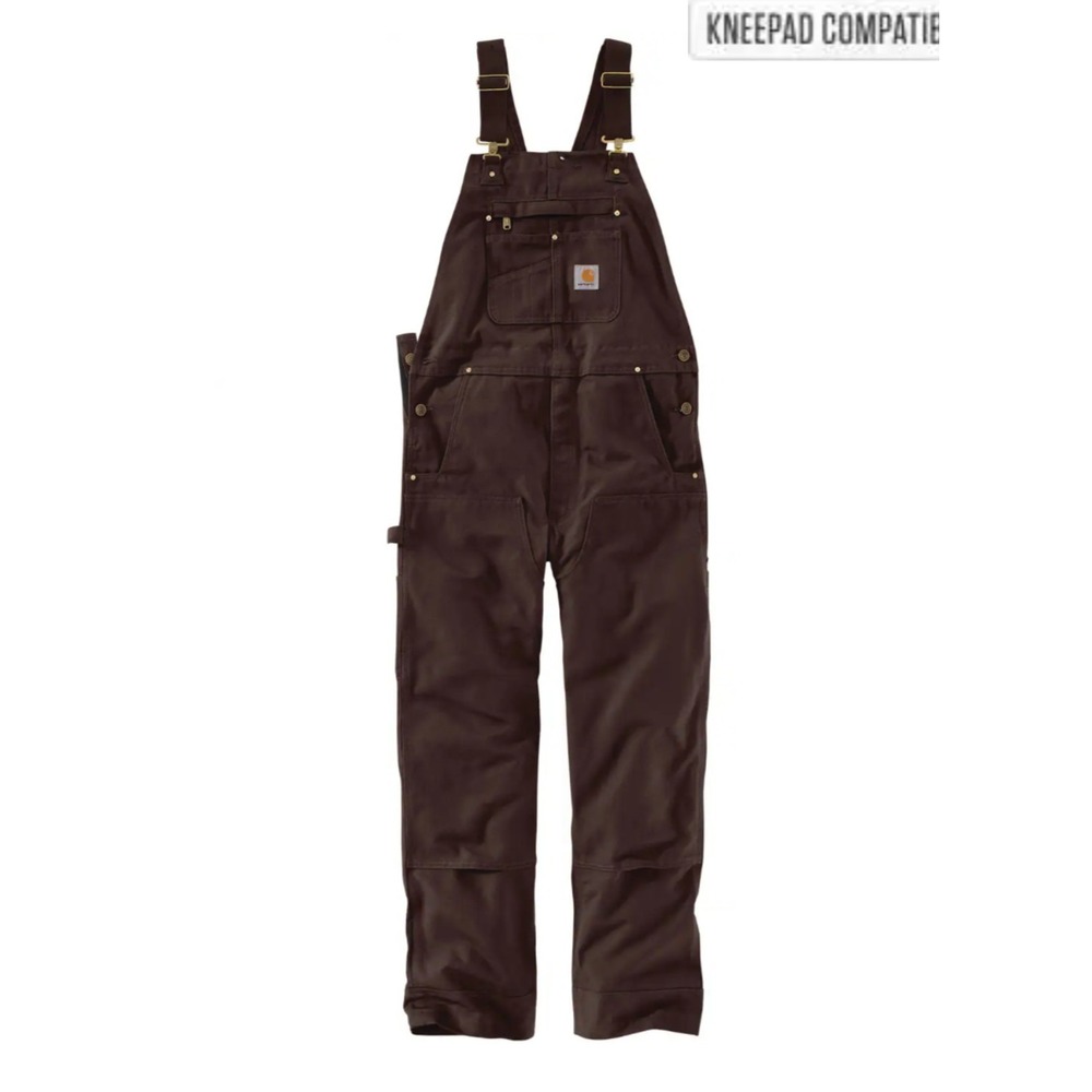 Carhartt Iconic Duck Bib Overalls Mens 32x32 Relaxed Fit Dark Brown R01-M NWT